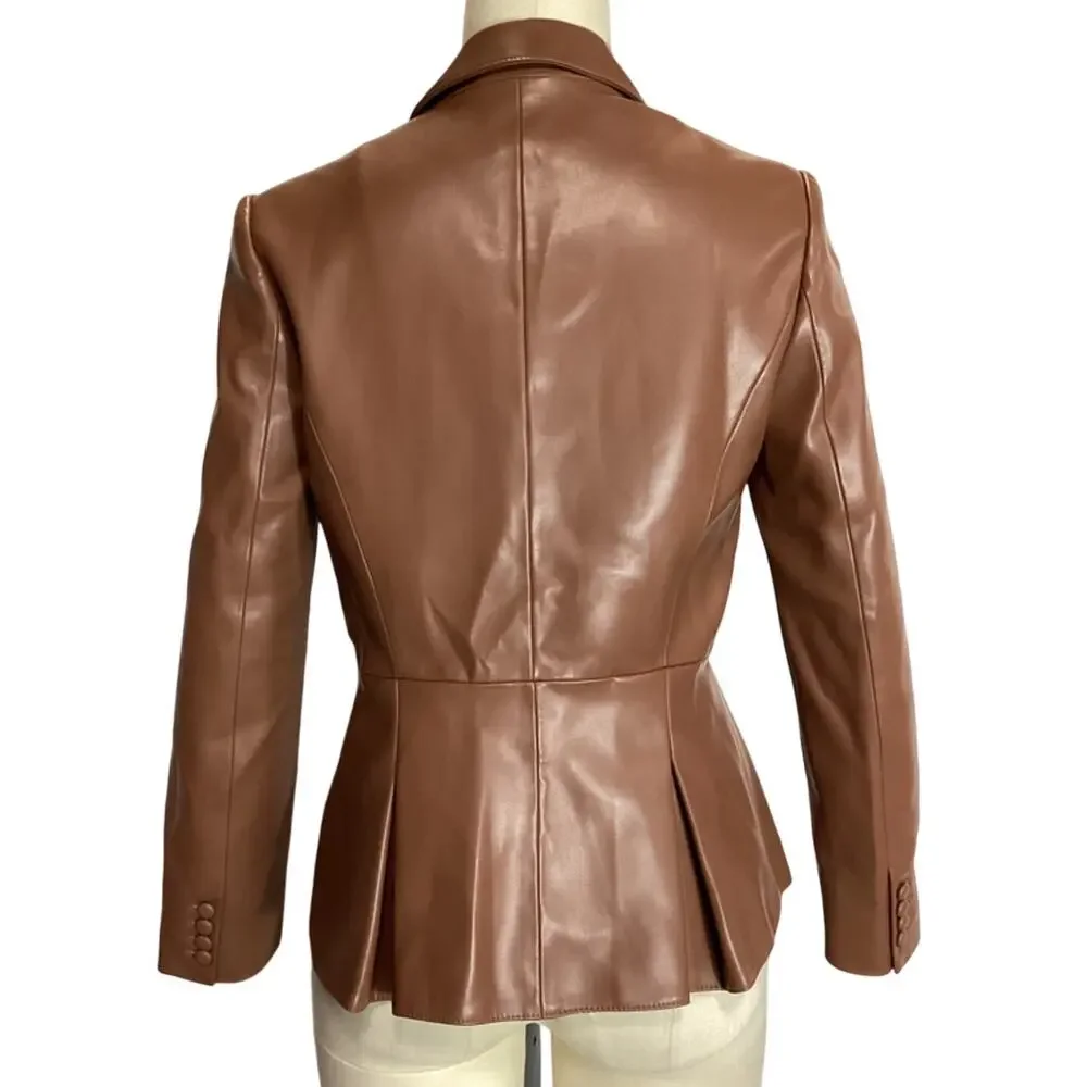 Bcbgmaxazria Tailored Caramel Single-Button Blazer Size 4 - Picture 3 of 4